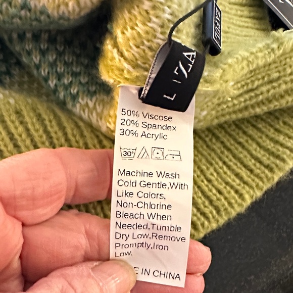 Zaful Lime Green Floral Argyle Crewneck Sweater - Picture 10 of 10